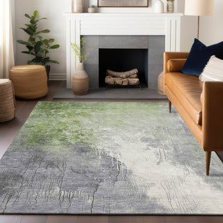 Piper Looms Chantille Abstract ACN1842 Aloe Machine Washable Area Rug Lifestyle Image Feature