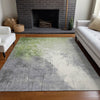 Piper Looms Chantille Abstract ACN1842 Aloe Machine Washable Area Rug Lifestyle Image Feature