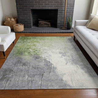 Piper Looms Chantille Abstract ACN1842 Aloe Machine Washable Area Rug Lifestyle Image Feature