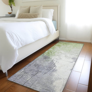 Piper Looms Chantille Abstract ACN1842 Aloe Machine Washable Area Rug Runner Lifestyle Image Feature