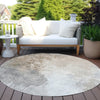 Piper Looms Chantille Abstract ACN1842 Beige Machine Washable Area Rug Round Outdoor Lifestyle Image Feature