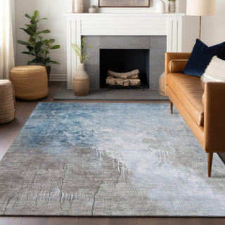Piper Looms Chantille Abstract ACN1842 Denim Machine Washable Area Rug Lifestyle Image Feature