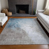 Piper Looms Chantille Abstract ACN1842 Denim Machine Washable Area Rug Lifestyle Image Feature