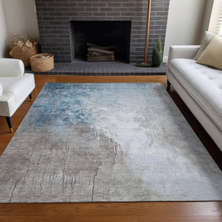 Piper Looms Chantille Abstract ACN1842 Denim Machine Washable Area Rug Lifestyle Image Feature