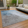 Piper Looms Chantille Abstract ACN1842 Denim Machine Washable Area Rug Outdoor Lifestyle Image Feature