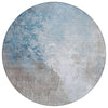 Piper Looms Chantille Abstract ACN1842 Denim Machine Washable Area Rug Round Main Image