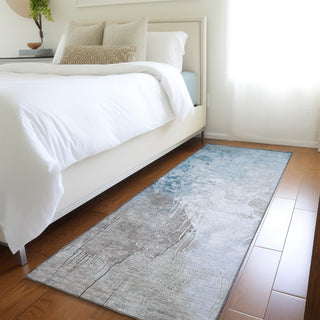 Piper Looms Chantille Abstract ACN1842 Denim Machine Washable Area Rug Runner Lifestyle Image Feature