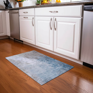 Piper Looms Chantille Abstract ACN1842 Denim Machine Washable Area Rug Scatter Lifestyle Image Feature