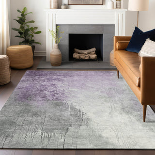 Piper Looms Chantille Abstract ACN1842 Lavender Machine Washable Area Rug Lifestyle Image Feature