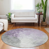 Piper Looms Chantille Abstract ACN1842 Lavender Machine Washable Area Rug Round Lifestyle Image Feature
