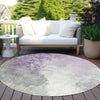 Piper Looms Chantille Abstract ACN1842 Lavender Machine Washable Area Rug Round Outdoor Lifestyle Image Feature