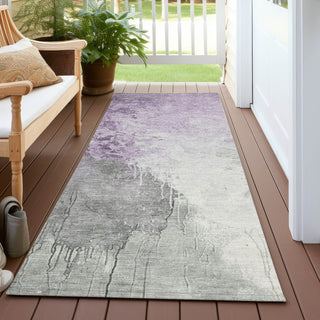 Piper Looms Chantille Abstract ACN1842 Lavender Machine Washable Area Rug Runner Outdoor Lifestyle Image Feature