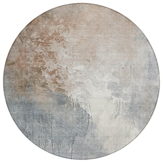Piper Looms Chantille Abstract ACN1842 Paprika Machine Washable Area Rug Round Main Image
