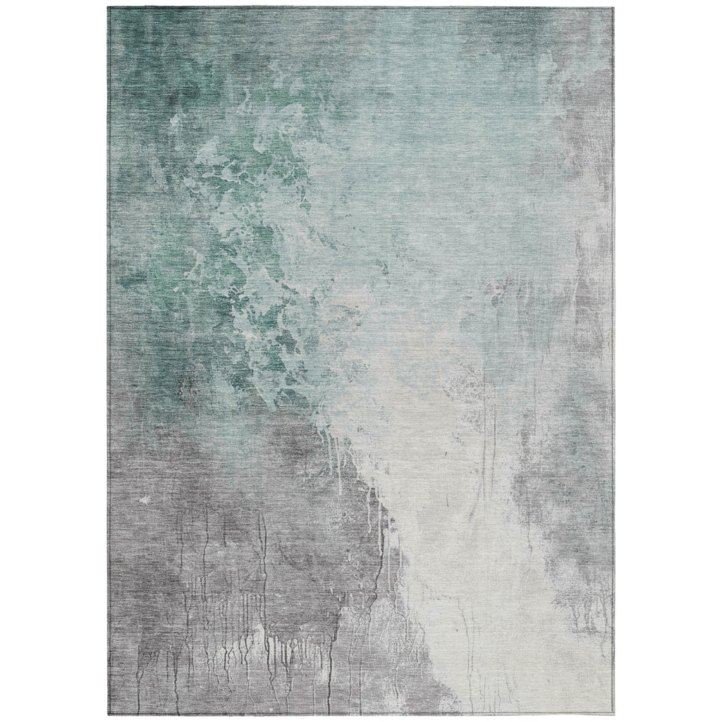 Piper Looms Chantille Abstract ACN1842 Seafoam Machine Washable Area Rug main image