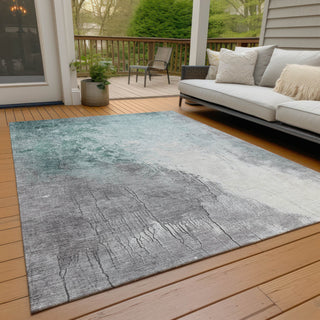 Piper Looms Chantille Abstract ACN1842 Seafoam Machine Washable Area Rug Outdoor Lifestyle Image Feature