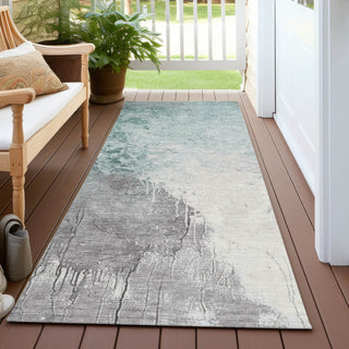 Piper Looms Chantille Abstract ACN1842 Seafoam Machine Washable Area Rug Runner Outdoor Lifestyle Image Feature