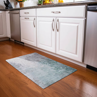Piper Looms Chantille Abstract ACN1842 Seafoam Machine Washable Area Rug Scatter Lifestyle Image Feature