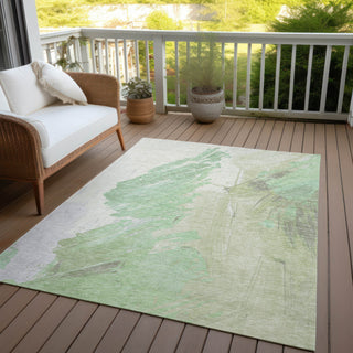 Piper Looms Chantille Abstract ACN1843 Aloe Machine Washable Area Rug Outdoor Lifestyle Image Feature