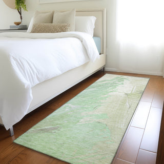 Piper Looms Chantille Abstract ACN1843 Aloe Machine Washable Area Rug Runner Lifestyle Image Feature