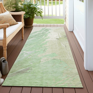 Piper Looms Chantille Abstract ACN1843 Aloe Machine Washable Area Rug Runner Outdoor Lifestyle Image Feature
