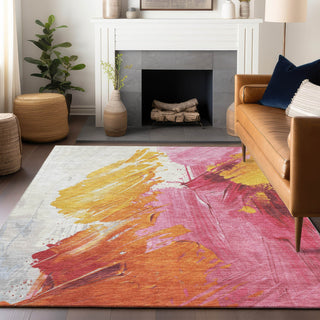 Piper Looms Chantille Abstract ACN1843 Blush Machine Washable Area Rug Lifestyle Image Feature