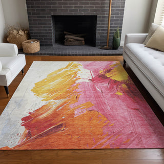 Piper Looms Chantille Abstract ACN1843 Blush Machine Washable Area Rug Lifestyle Image Feature