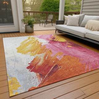 Piper Looms Chantille Abstract ACN1843 Blush Machine Washable Area Rug Outdoor Lifestyle Image Feature
