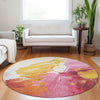 Piper Looms Chantille Abstract ACN1843 Blush Machine Washable Area Rug Round Lifestyle Image Feature