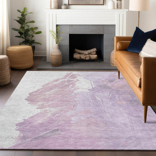 Piper Looms Chantille Abstract ACN1843 Lavender Machine Washable Area Rug Lifestyle Image Feature