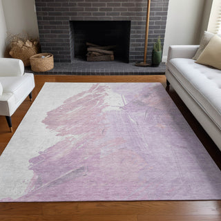 Piper Looms Chantille Abstract ACN1843 Lavender Machine Washable Area Rug Lifestyle Image Feature