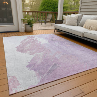 Piper Looms Chantille Abstract ACN1843 Lavender Machine Washable Area Rug Outdoor Lifestyle Image Feature