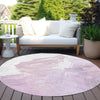 Piper Looms Chantille Abstract ACN1843 Lavender Machine Washable Area Rug Round Outdoor Lifestyle Image Feature