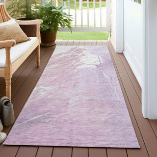 Piper Looms Chantille Abstract ACN1843 Lavender Machine Washable Area Rug Runner Outdoor Lifestyle Image Feature