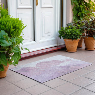 Piper Looms Chantille Abstract ACN1843 Lavender Machine Washable Area Rug Scatter Outdoor Lifestyle Image Feature