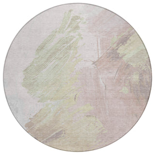 Piper Looms Chantille Abstract ACN1843 Pink Machine Washable Area Rug Round Main Image