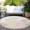 Piper Looms Chantille Abstract ACN1843 Pink Machine Washable Area Rug Round Outdoor Lifestyle Image Feature