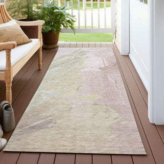 Piper Looms Chantille Abstract ACN1843 Pink Machine Washable Area Rug Runner Outdoor Lifestyle Image Feature