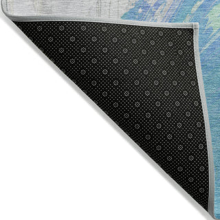 Piper Looms Chantille Abstract ACN1843 Seafoam Machine Washable Area Rug Backing Image