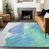 Piper Looms Chantille Abstract ACN1843 Seafoam Machine Washable Area Rug Lifestyle Image Feature
