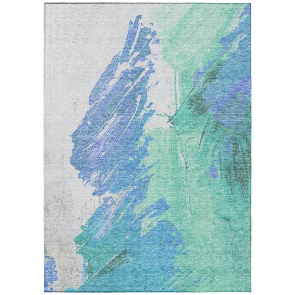 Piper Looms Chantille Abstract ACN1843 Seafoam Machine Washable Area Rug main image