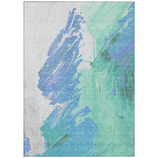 Piper Looms Chantille Abstract ACN1843 Seafoam Machine Washable Area Rug main image