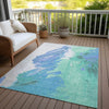 Piper Looms Chantille Abstract ACN1843 Seafoam Machine Washable Area Rug Outdoor Lifestyle Image Feature