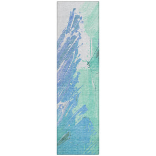 Piper Looms Chantille Abstract ACN1843 Seafoam Machine Washable Area Rug Runner Main Image