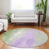 Piper Looms Chantille Abstract ACN1844 Aloe Machine Washable Area Rug Round Lifestyle Image Feature