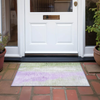 Piper Looms Chantille Abstract ACN1844 Aloe Machine Washable Area Rug Scatter Outdoor Lifestyle Image Feature