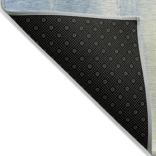 Piper Looms Chantille Abstract ACN1844 Denim Machine Washable Area Rug Backing Image