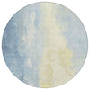 Piper Looms Chantille Abstract ACN1844 Denim Machine Washable Area Rug Round Main Image