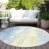 Piper Looms Chantille Abstract ACN1844 Denim Machine Washable Area Rug Round Outdoor Lifestyle Image Feature