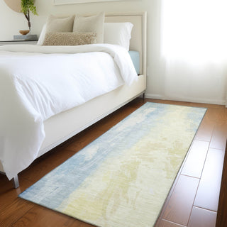 Piper Looms Chantille Abstract ACN1844 Denim Machine Washable Area Rug Runner Lifestyle Image Feature