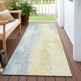 Piper Looms Chantille Abstract ACN1844 Denim Machine Washable Area Rug Runner Outdoor Lifestyle Image Feature